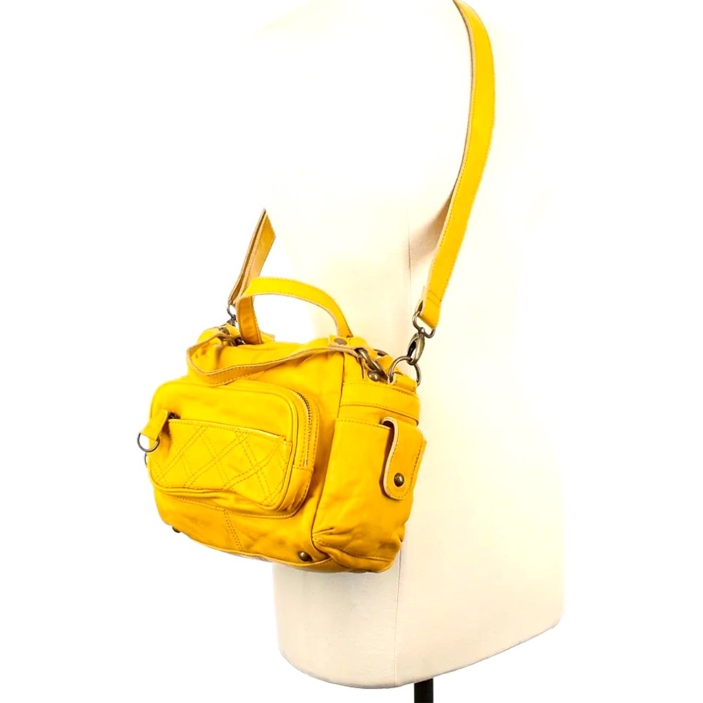 Bica Cheia Women Yellow Leather Satchel One Size
